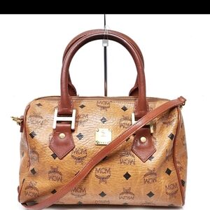 MCM Brown Leather Satchel Bag
